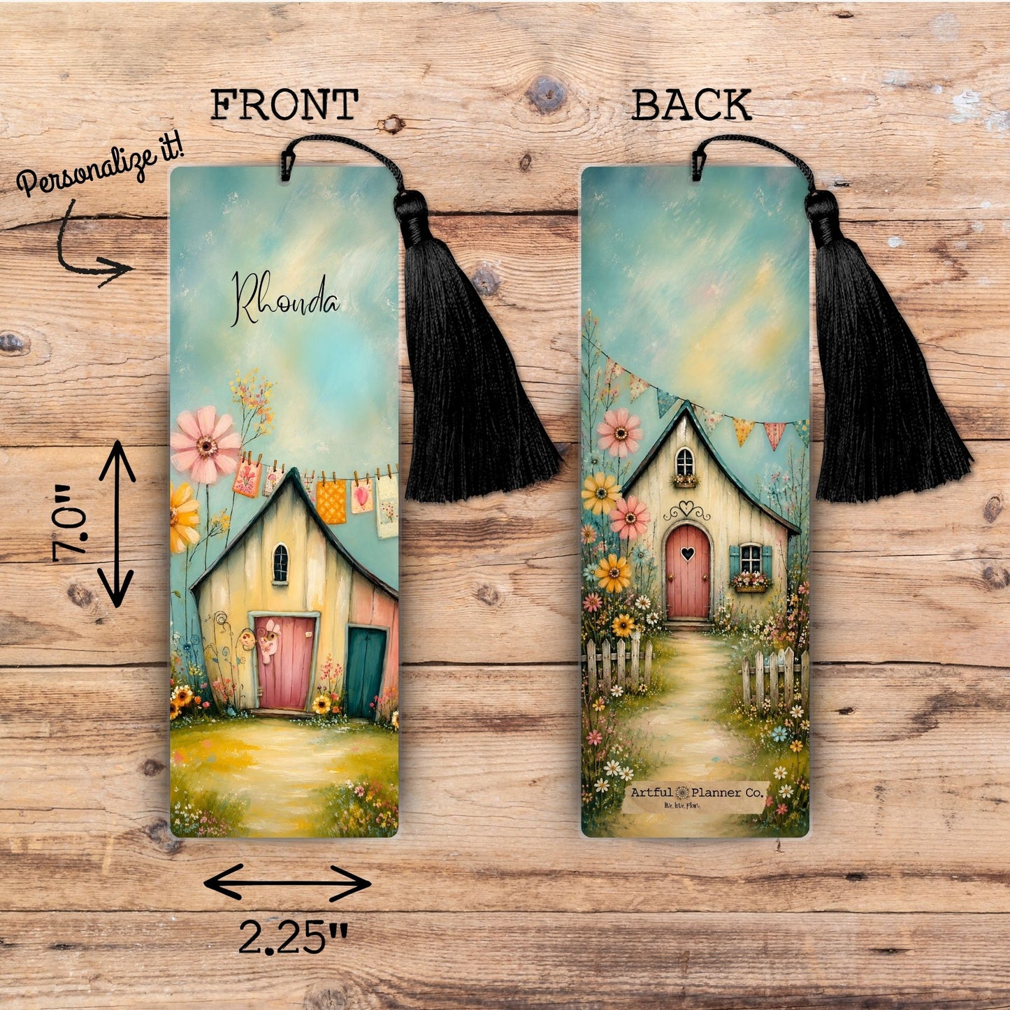 Whimsy Homestead House Personalized Bookmark