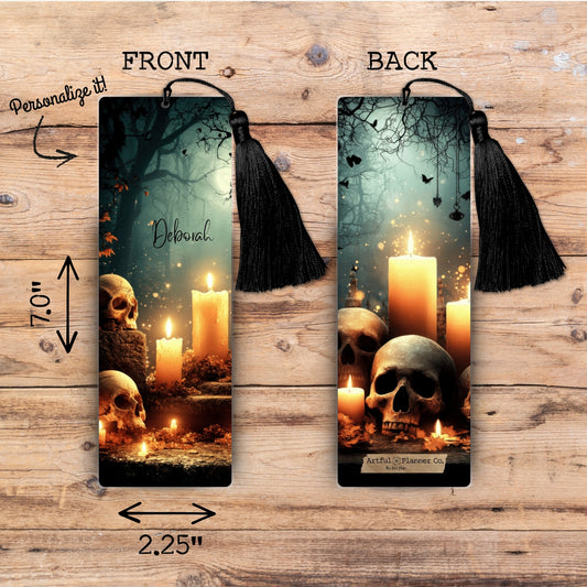 Moonlit Skulls Personalized Bookmark