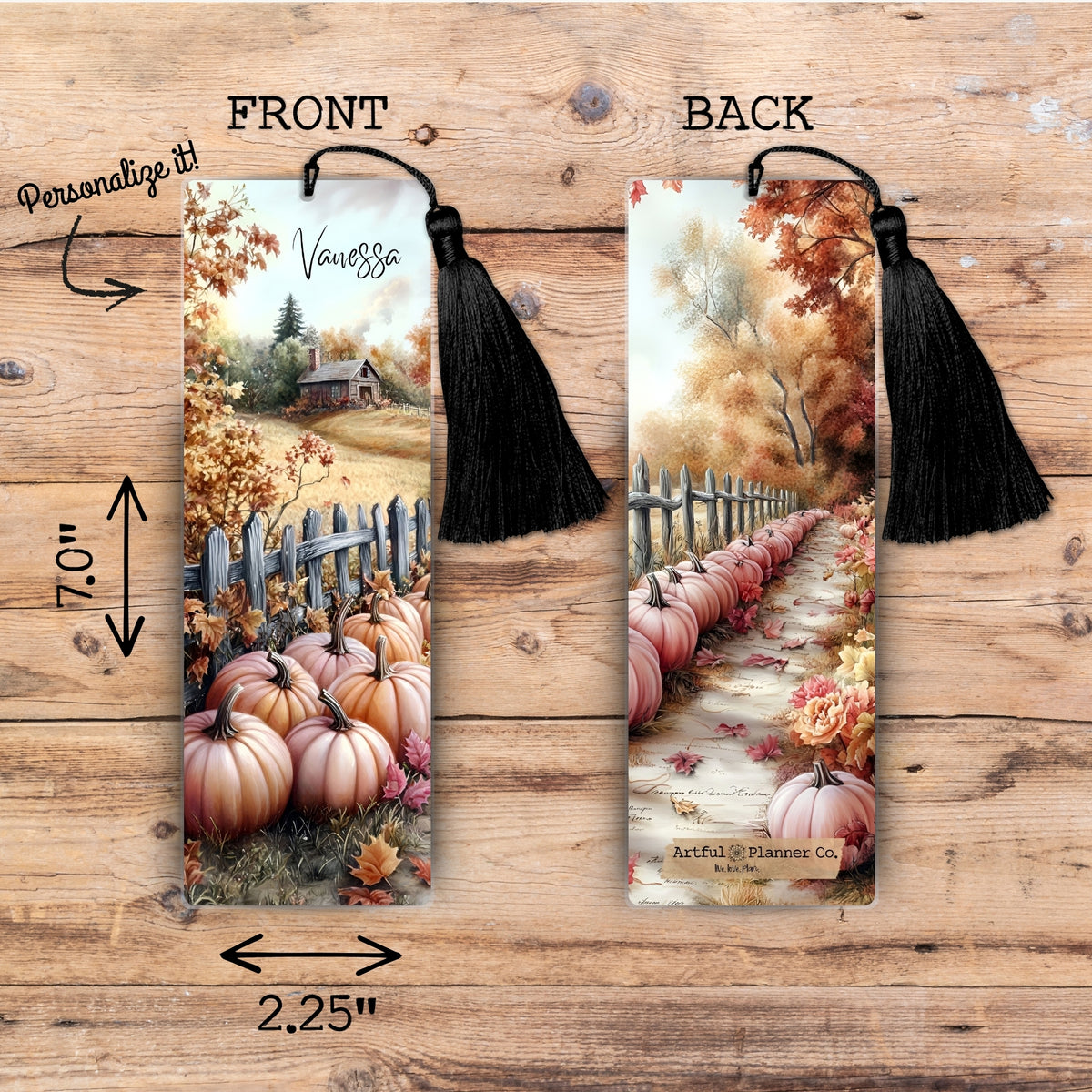 Pumpkin Path Personalized Bookmark