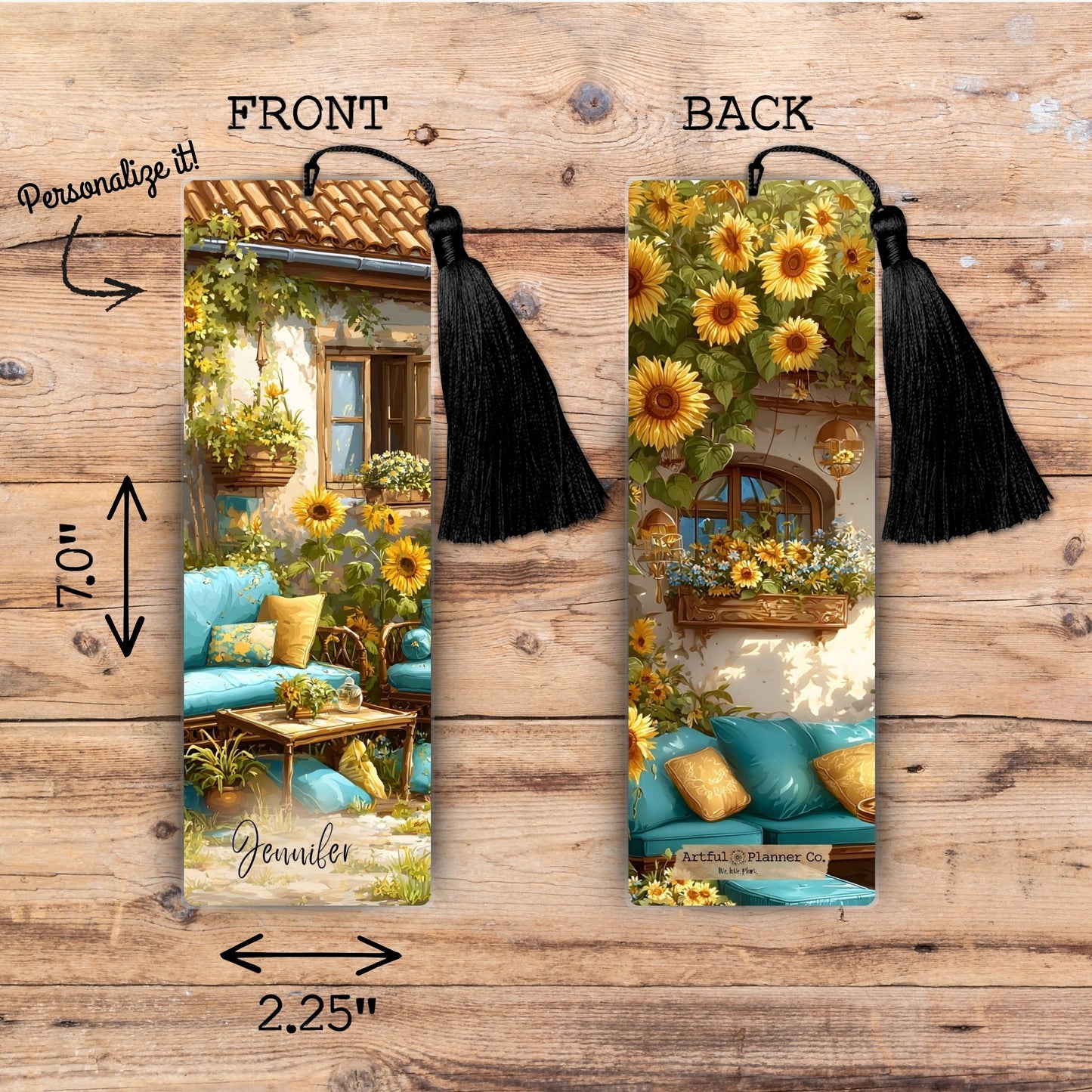 Sunflower Retreat Personalized Bookmark