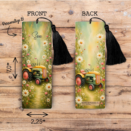Whimsy Homestead Tractor Personalized Bookmark