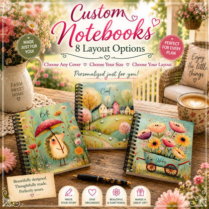 Whimsy Homestead Personalized Notebooks | Choose Your Cover