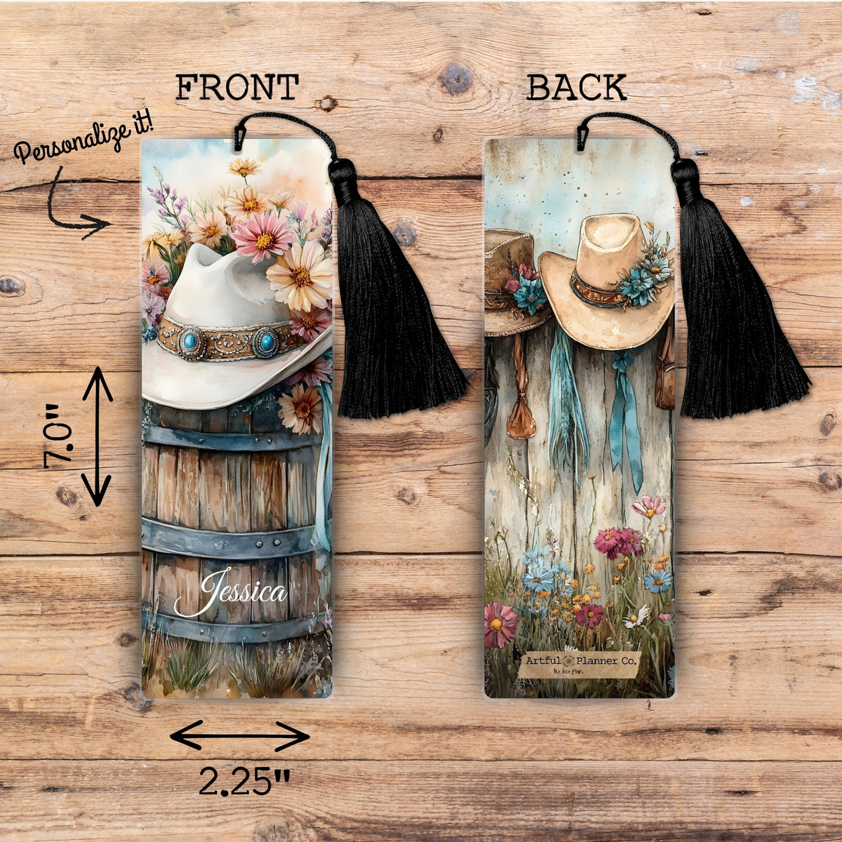 Wildflower Cowgirl Personalized Bookmark