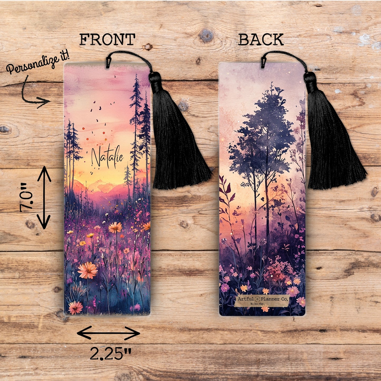 Wildflower Grove Personalized Bookmark