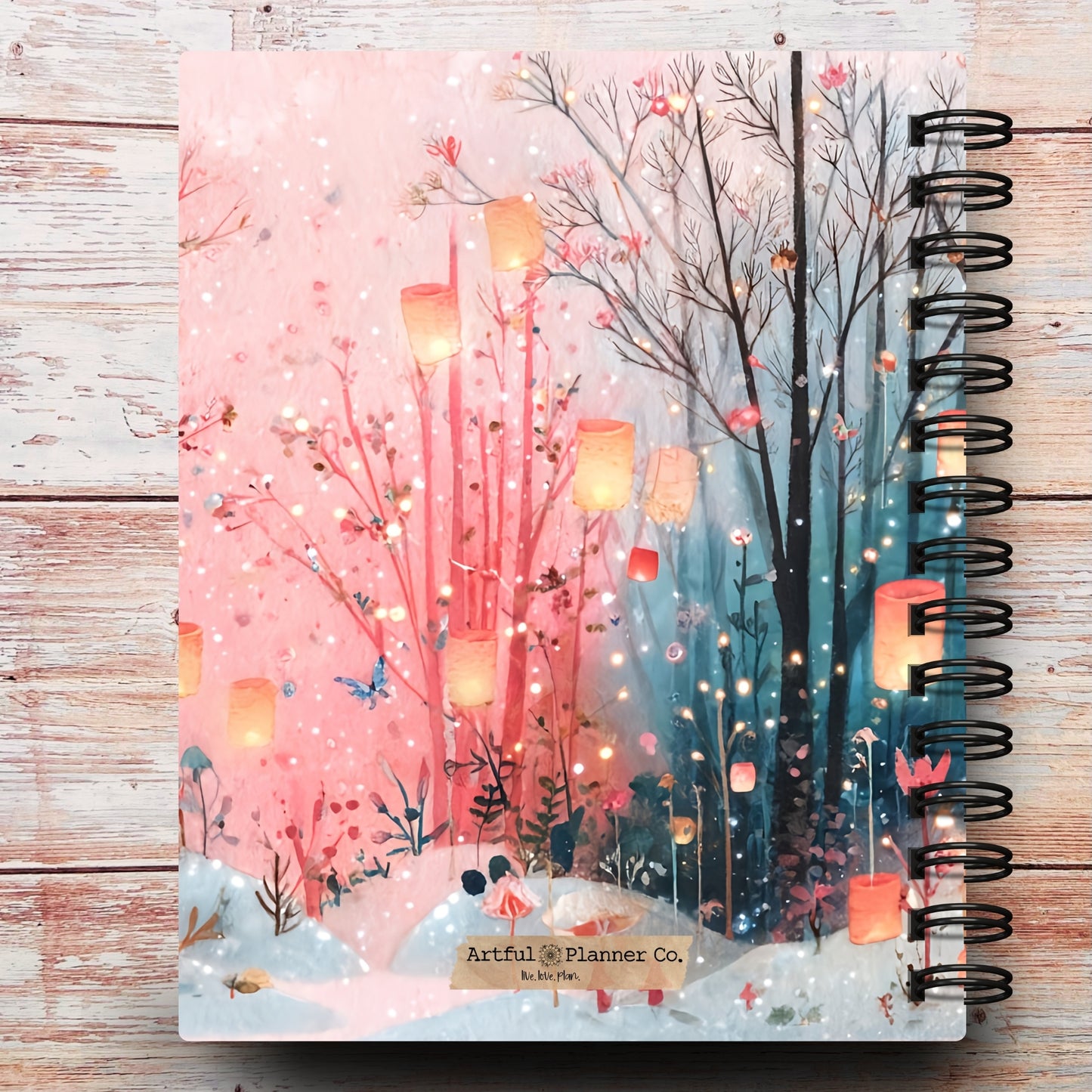 Personalized Journal Notebook |  Abstract Christmas Forest