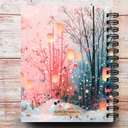 Personalized Journal Notebook |  Abstract Christmas Forest