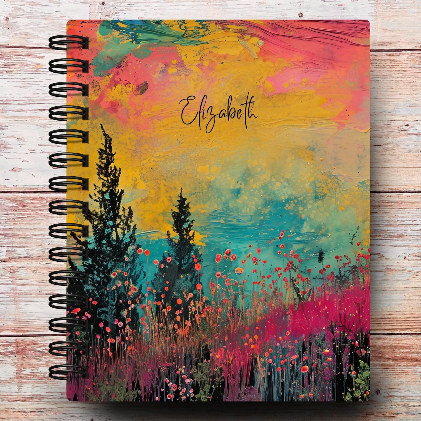 Abstract Spring Forest Custom Planner