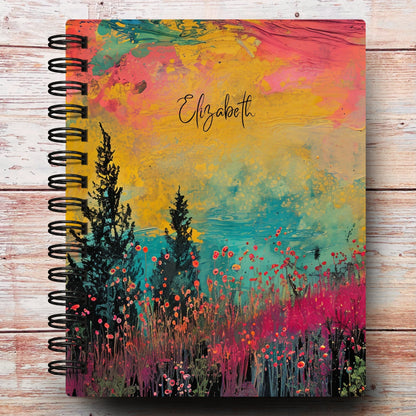 Abstract Spring Forest Custom Planner