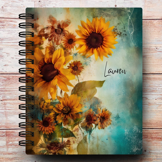Boho Sunflowers Custom Notebook Journal