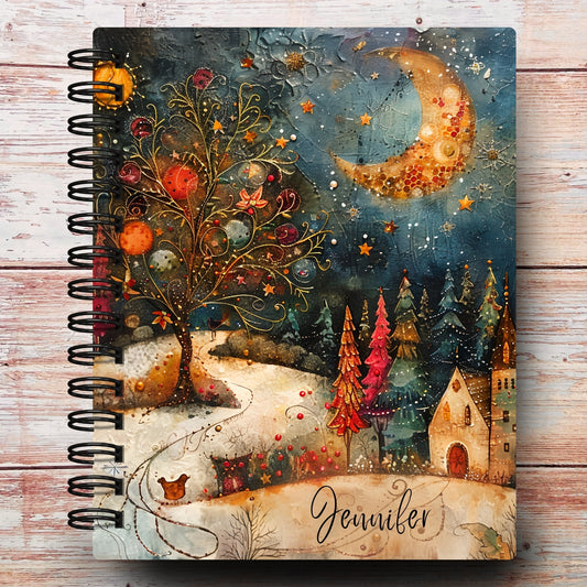 Personalized Journal Notebook | Celestial Boho Holiday