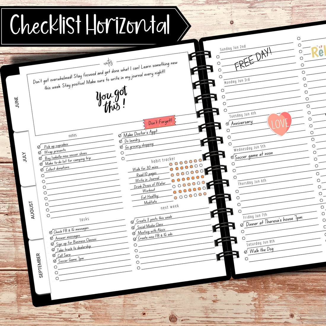 Custom Planners | Page Layout Options | Artful Planner Co.
