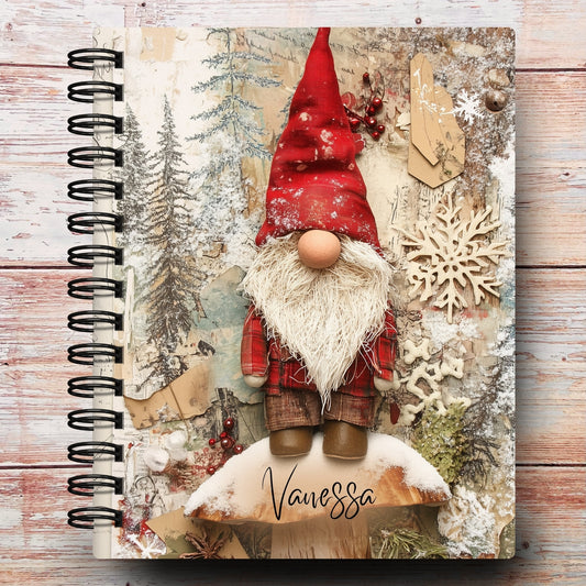 Personalized Journal Notebook | Christmas Gnome