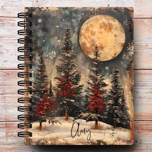 Personalized Journal Notebook | Christmas Moon