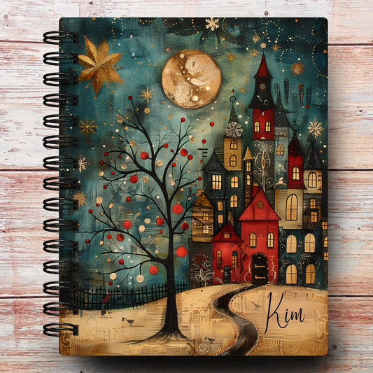 Personalized Journal Notebook | Christmas Nightscape