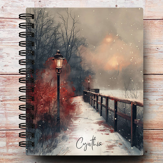 Personalized Journal Notebook | Christmas Path