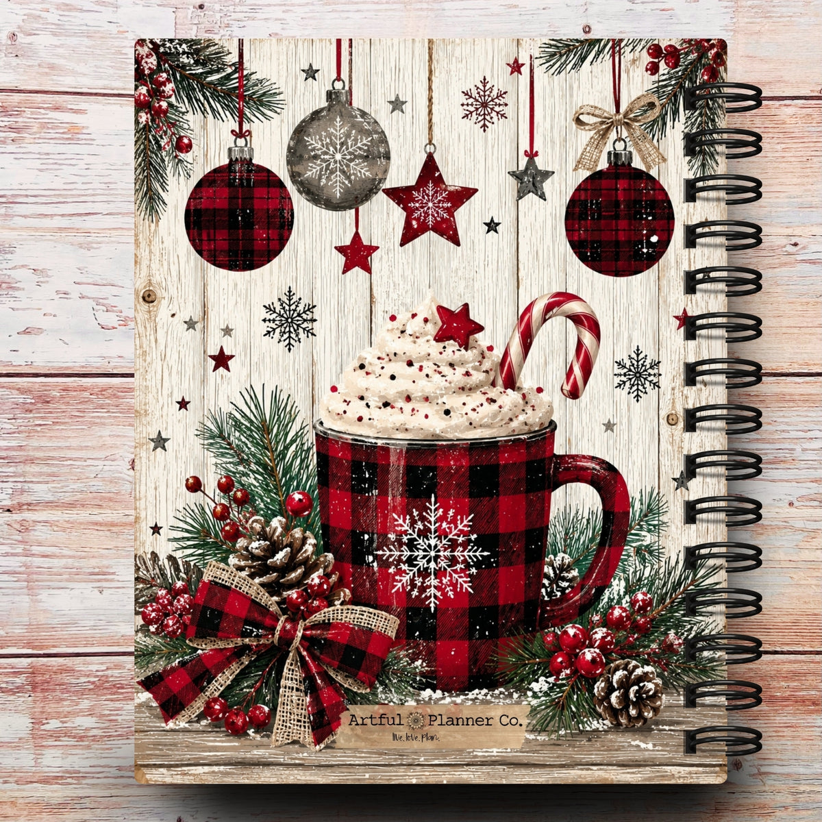 Limited-Edition Cozy Plaid Latte Personalized Notebook