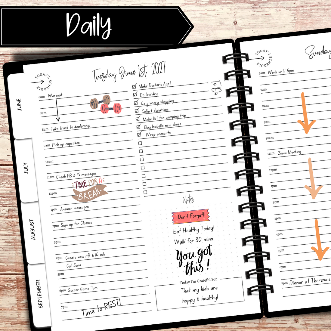 Custom Planners | Page Layout Options | Artful Planner Co.