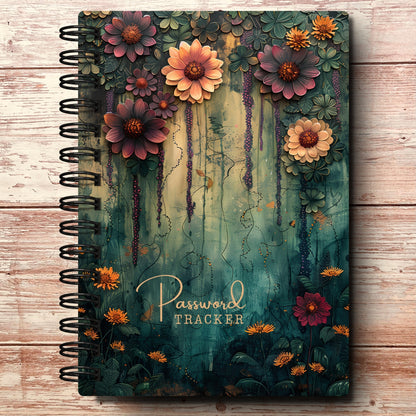 Personalized Password Log Book | Dark Boho Garden