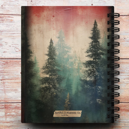 Personalized Journal Notebook | Dark Festive Forest