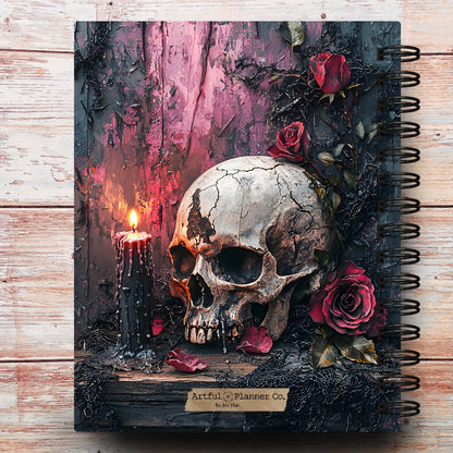 Dark Rose Skull Custom Planner