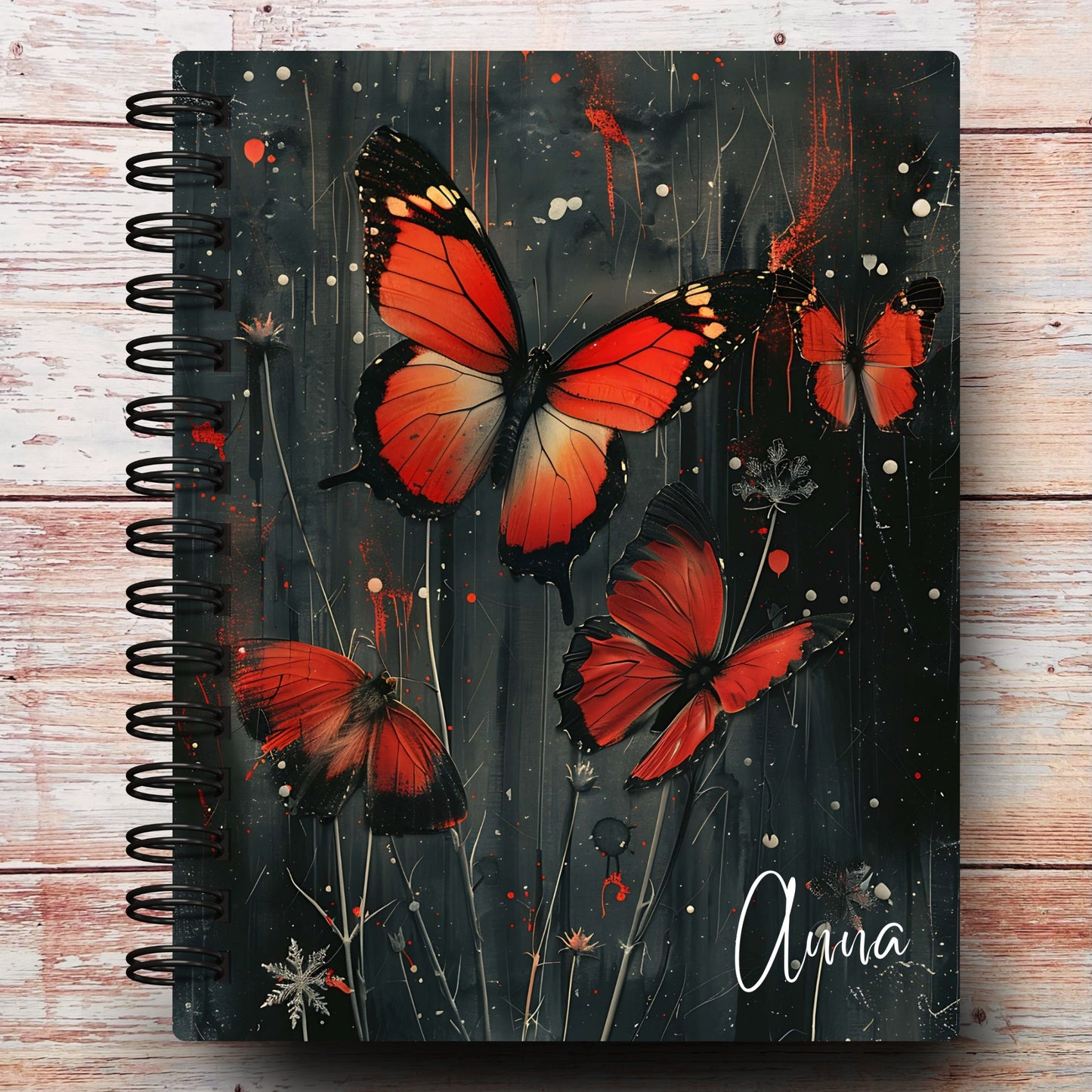 Personalized Journal Notebook | Dark Winter Butterfly
