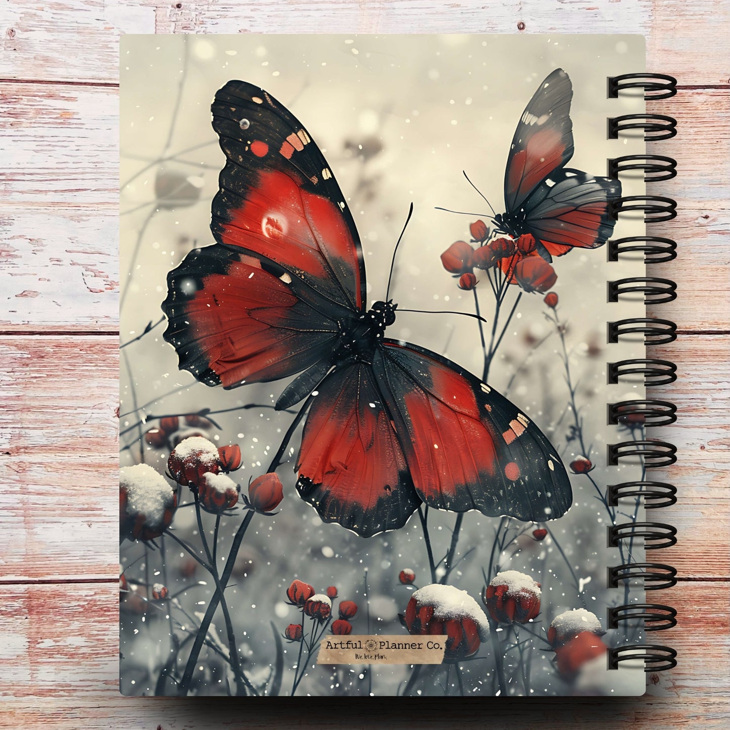 Personalized Journal Notebook | Dark Winter Butterfly