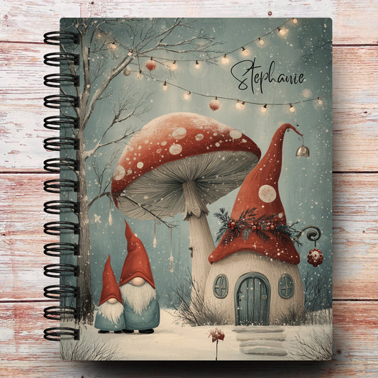 Personalized Journal Notebook | Festive Gnomes