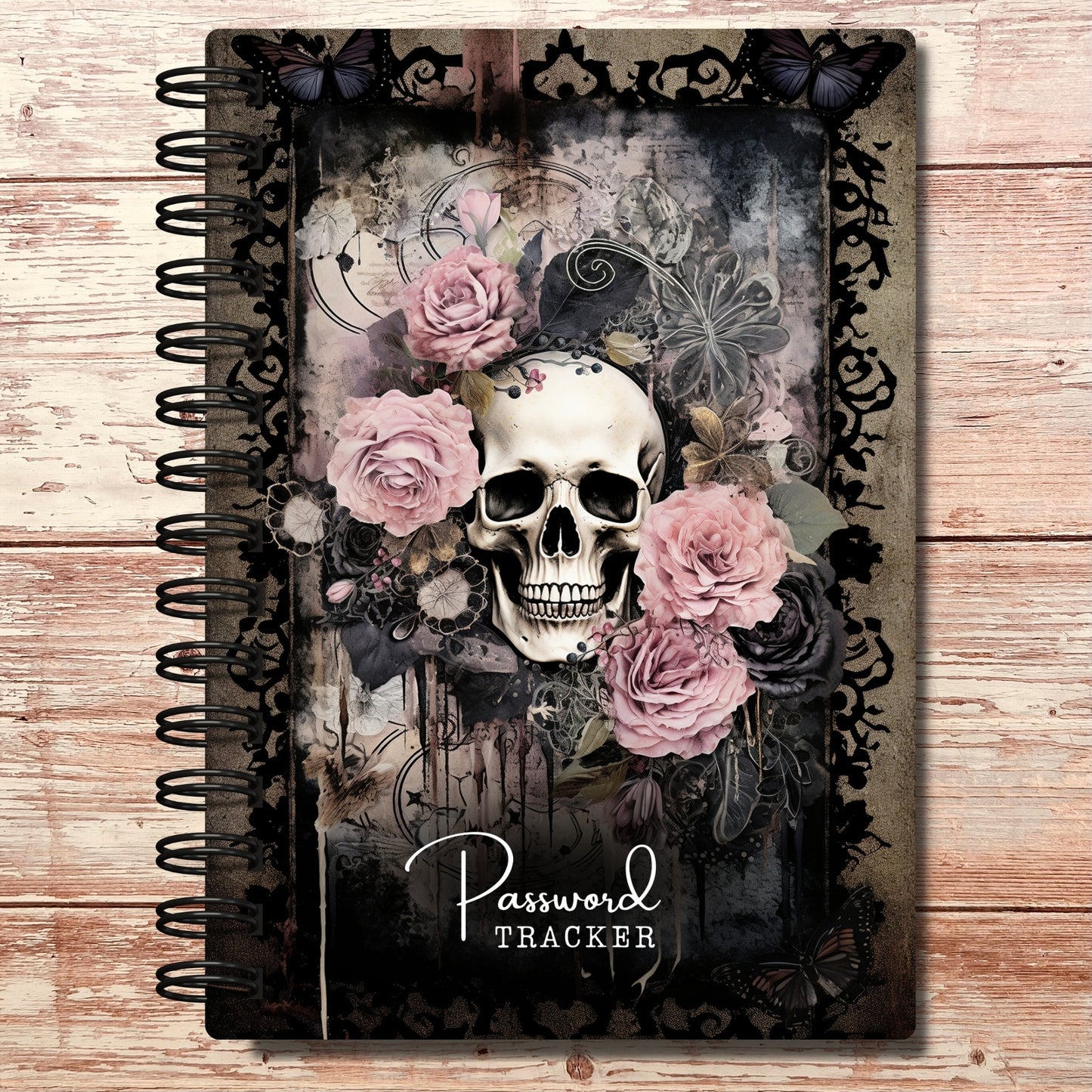 Personalized Password Log Book | Gothic Skull Garden