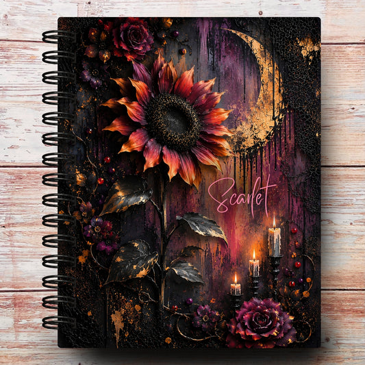 Gothic Sunflower Moon Custom Planner