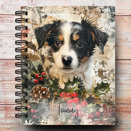 Personalized Journal Notebook | Holiday Puppy Love