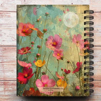 Lunar Wildflowers Custom Notebook Journal