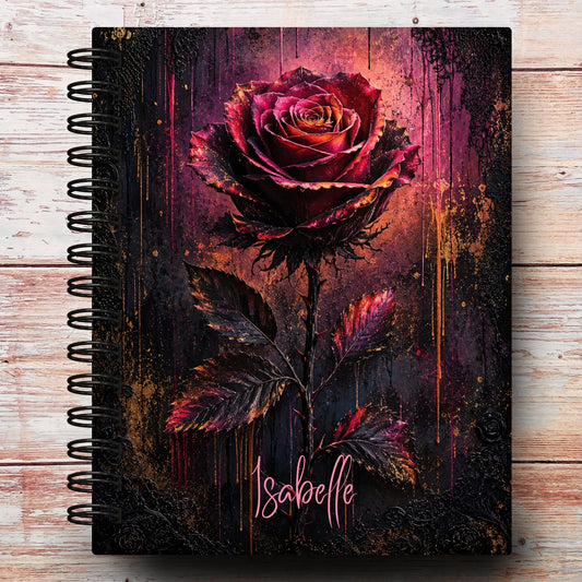 Midnight Magenta Rose Garden Custom Planner
