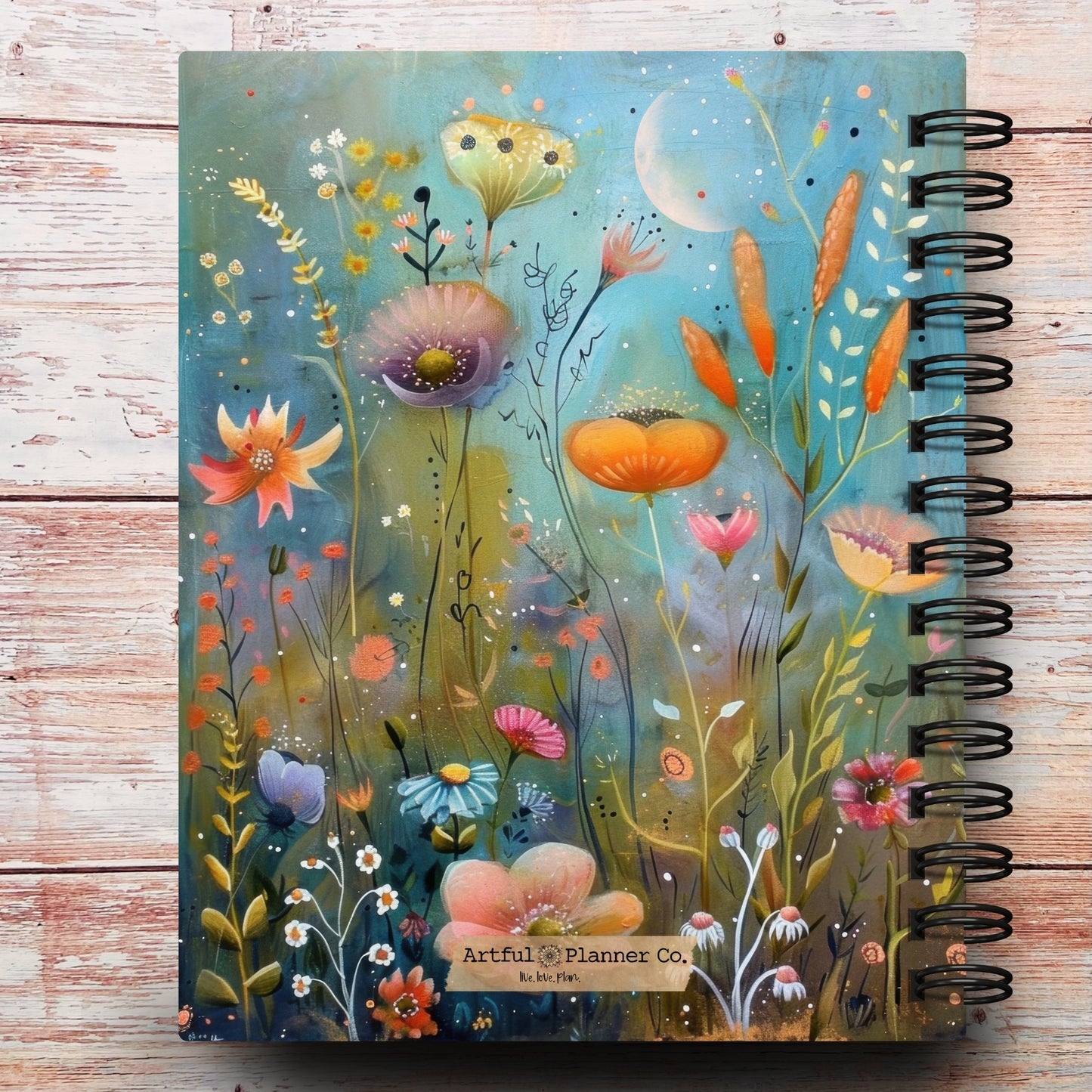 Midnight Moon Garden Custom Planner
