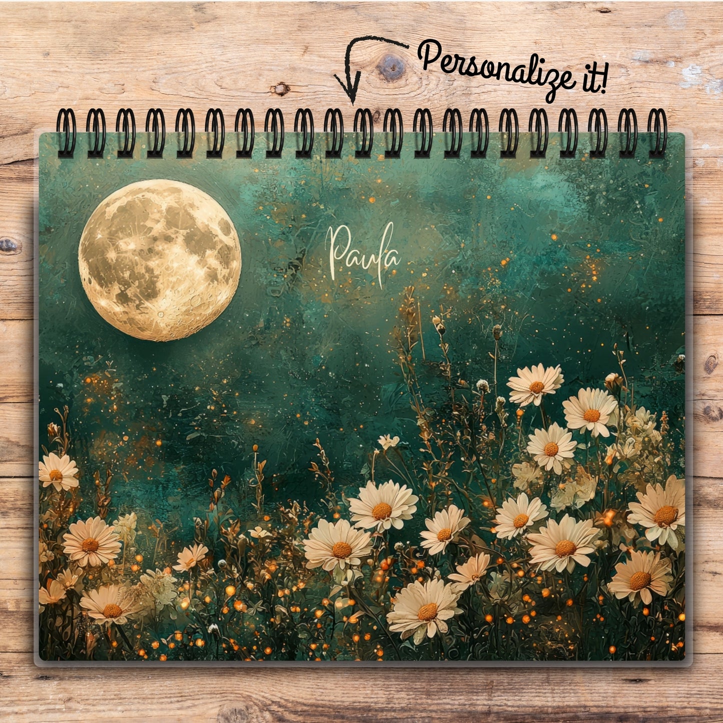 Custom Desktop Moonlit Daisies Flip Pad
