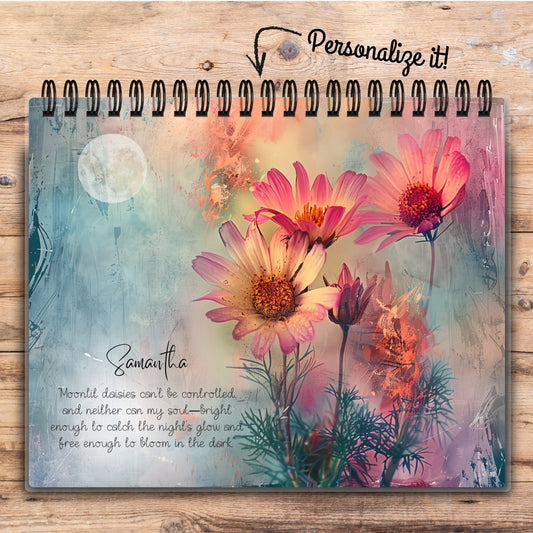 Custom Desktop Moonlit Daises Flip Pad