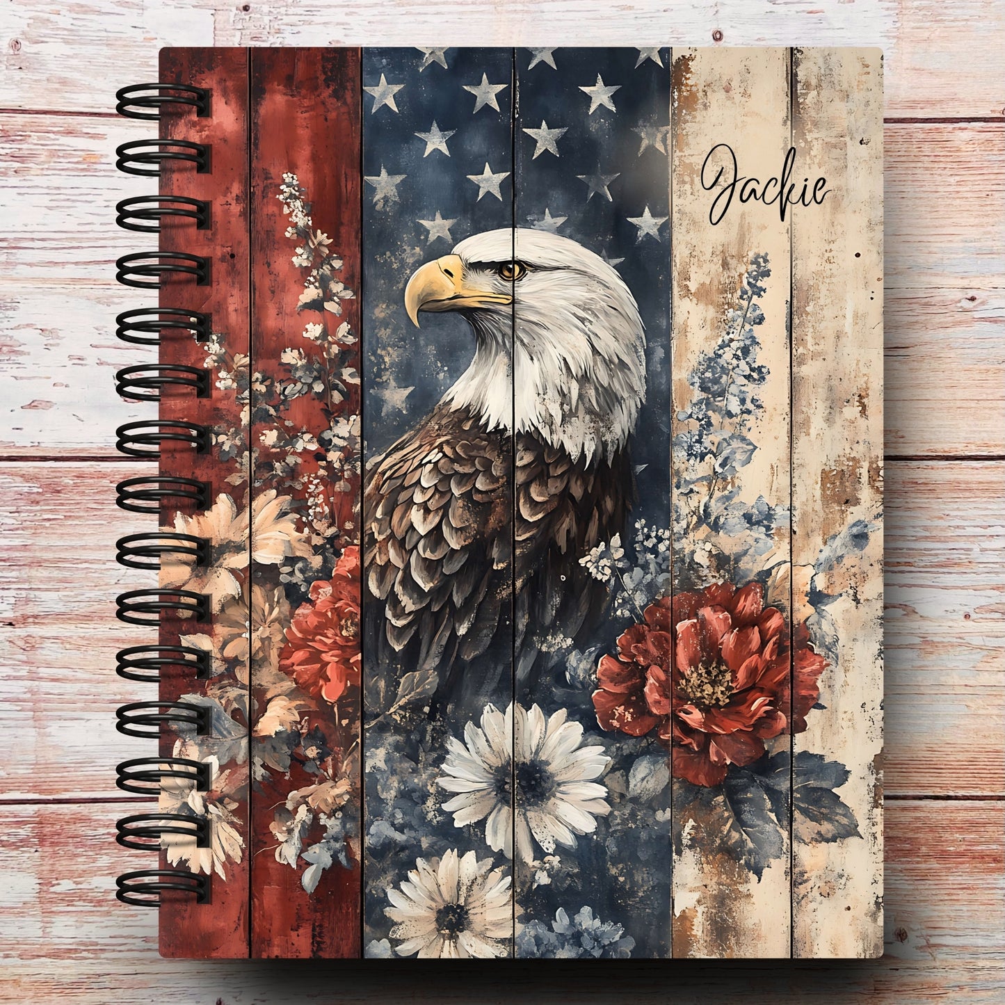 Patriotic Floral Eagle Custom Planner (limited-edition)