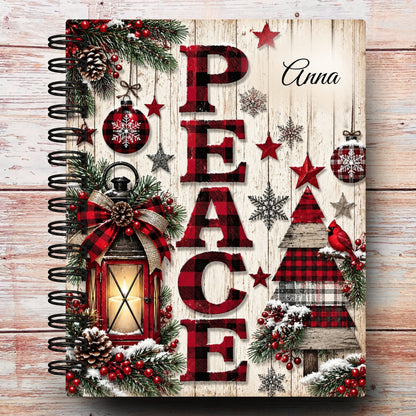 Limited-Edition Peace & Plaid Personalized Notebook