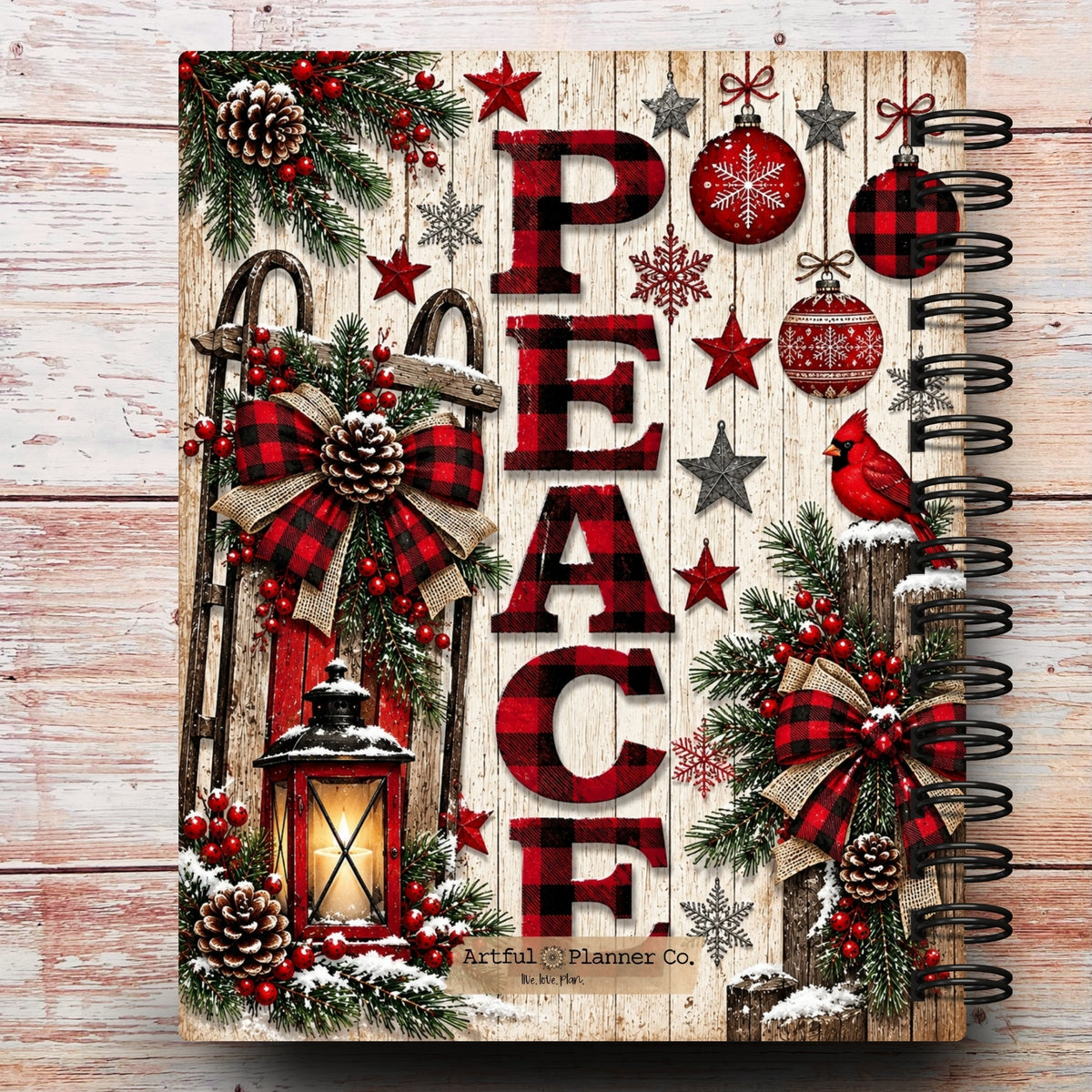 Limited-Edition Peace & Plaid Personalized Notebook