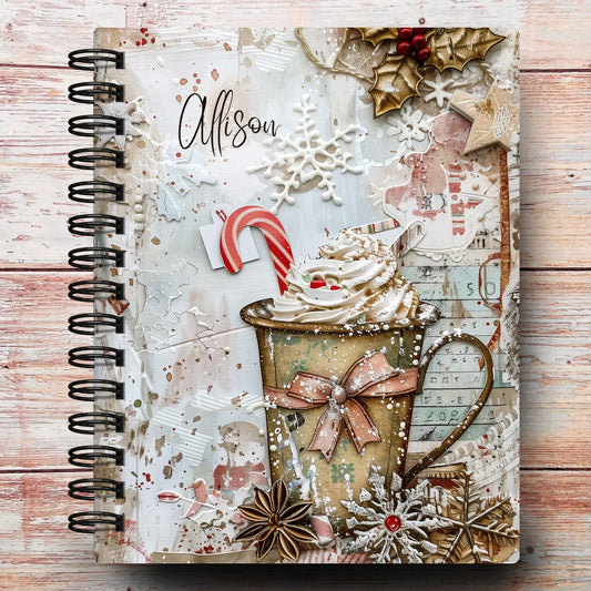 Personalized Journal Notebook | Peppermint Mocha