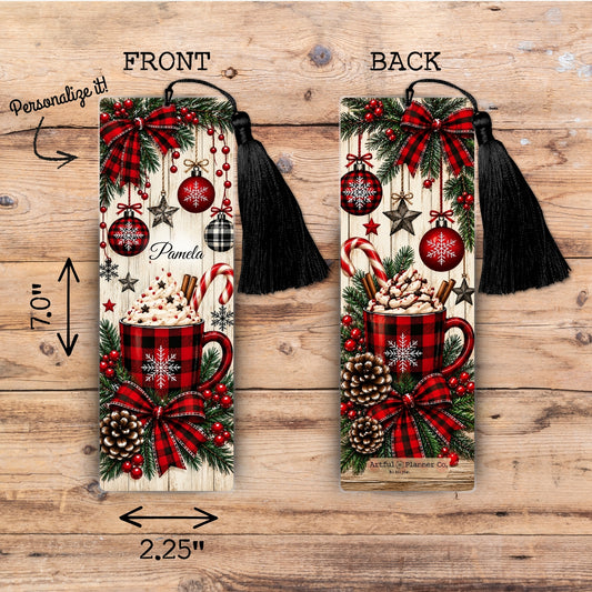 Plaid Tidings Personalized Bookmark