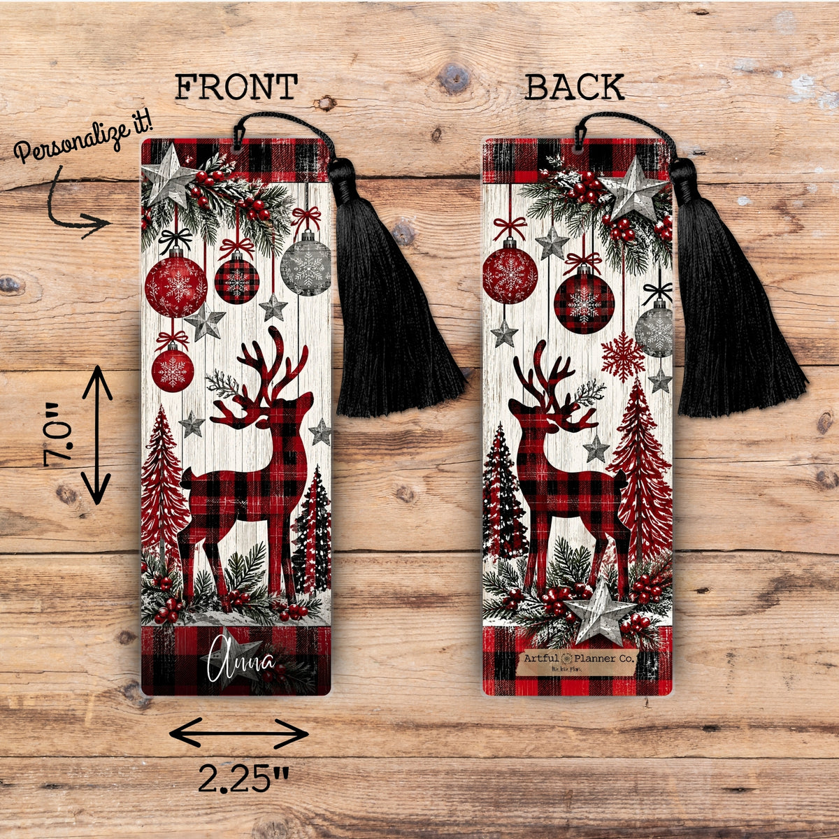 Woodland Noel Personalized Bookmark