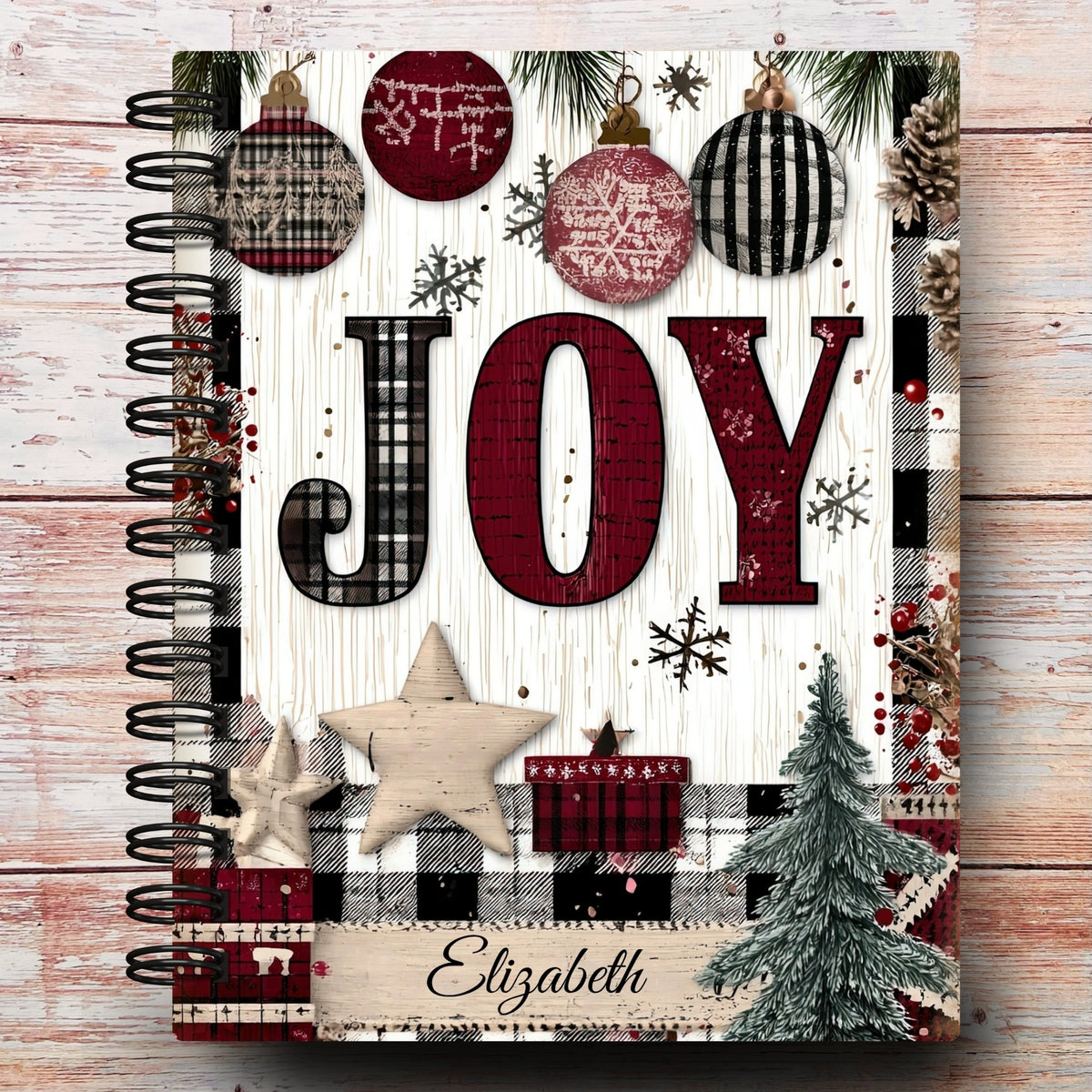 Limited-Edition Joy & Plaid Personalized Notebook