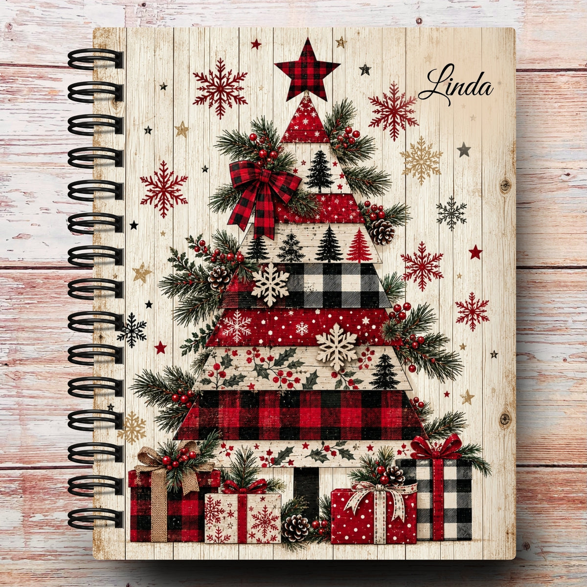 Limited-Edition Pine & Plaid Personalized Notebook