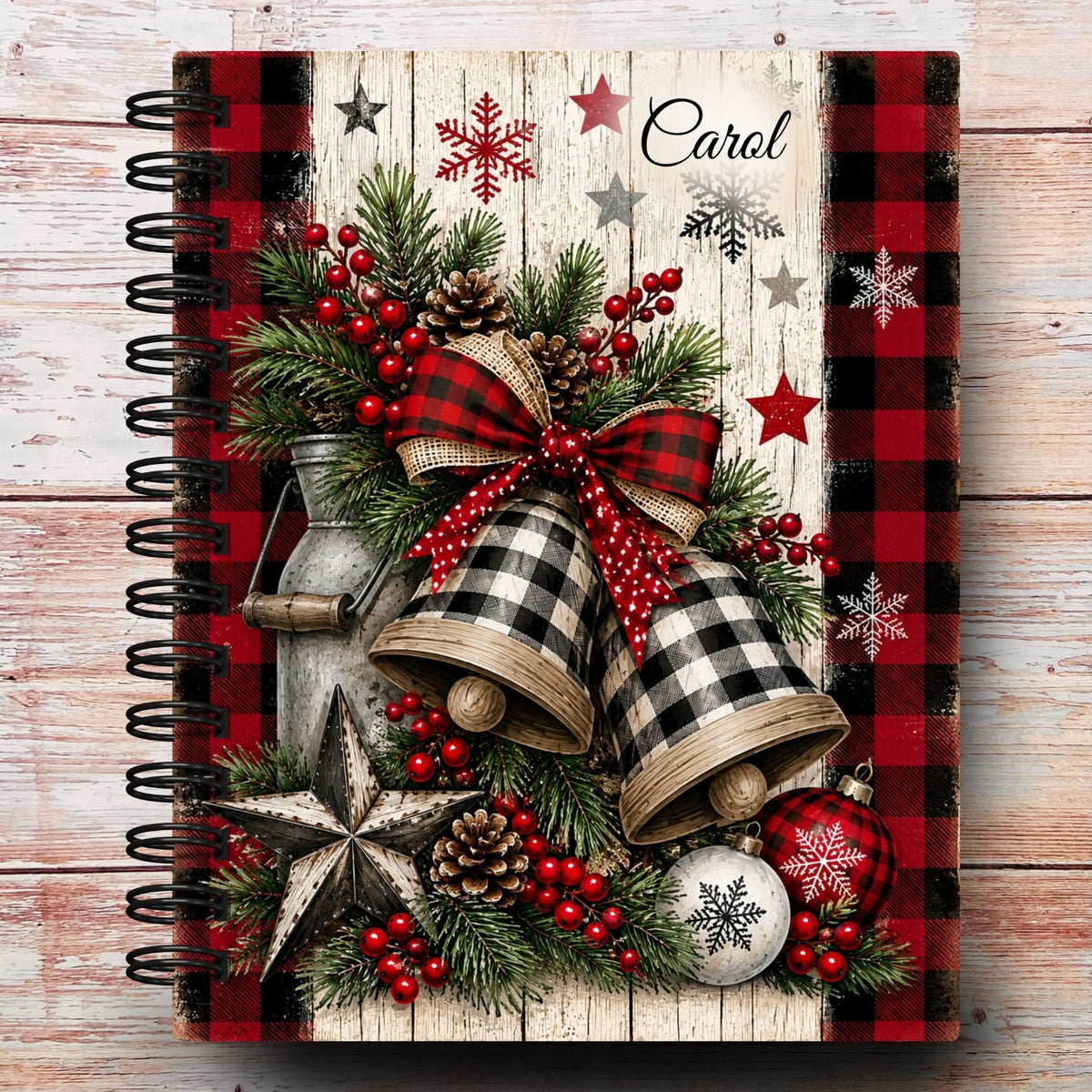 Limited-Edition Plaid Tidings Personalized Notebook