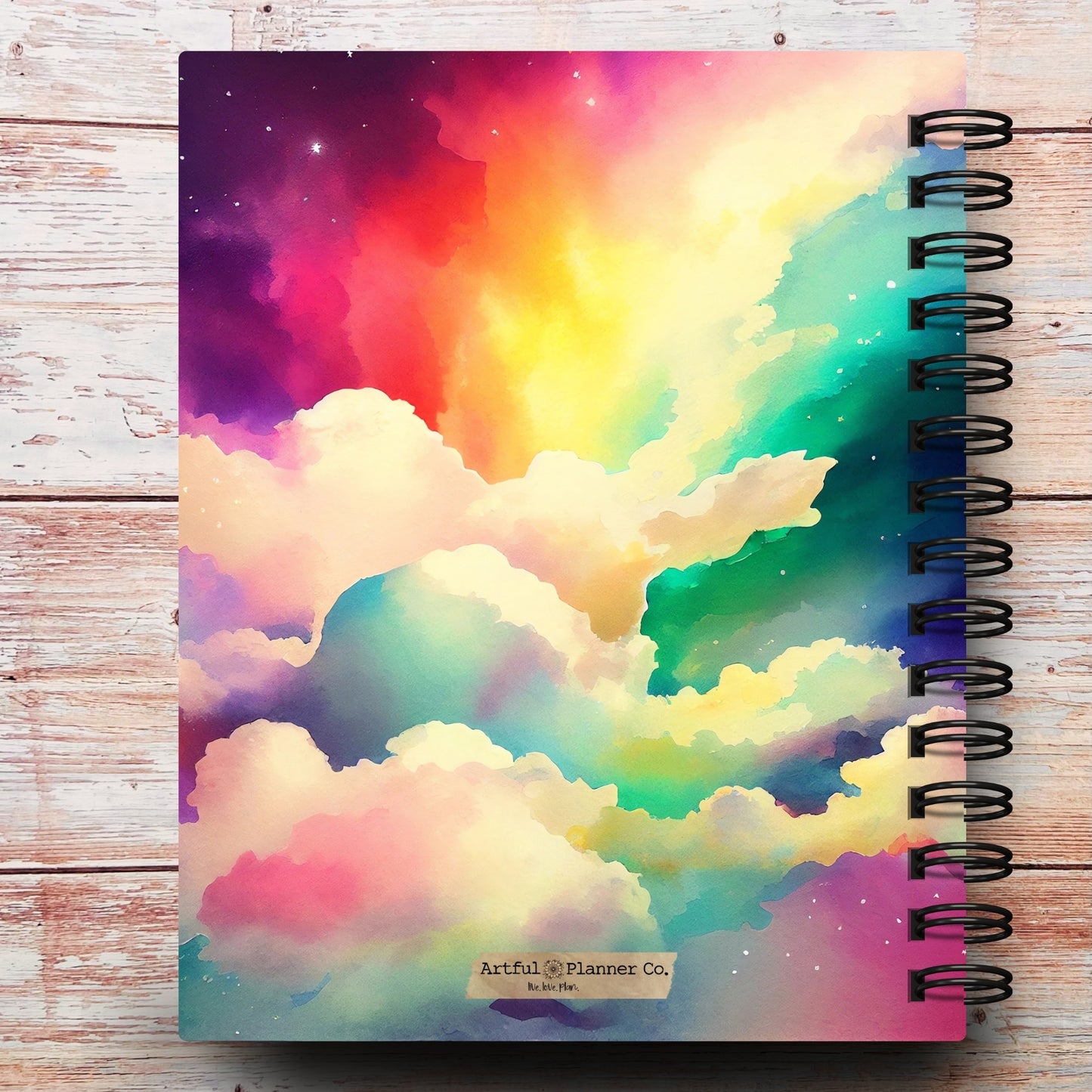 Abstract Rainbow Moon Custom Planner