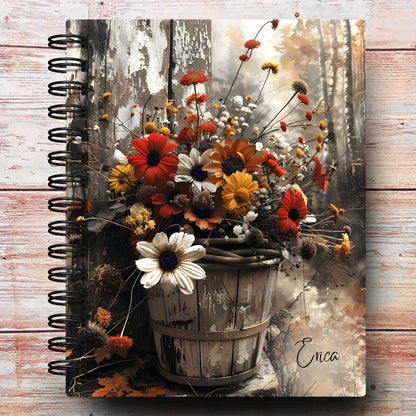 Rustic Fall Flowers Custom Planner