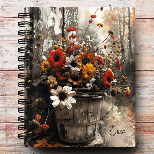 Rustic Fall Flowers Custom Planner