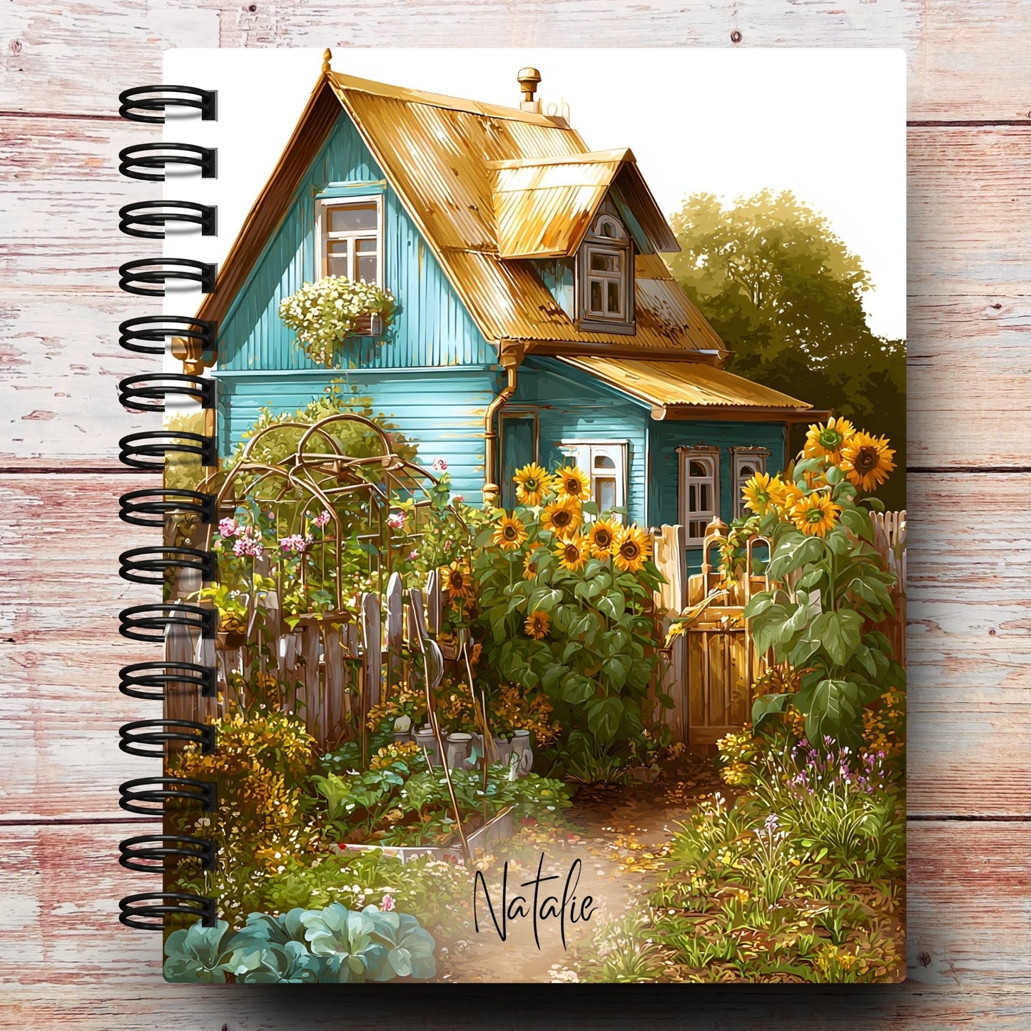Rustic Sunflower Farmhouse Custom Planner