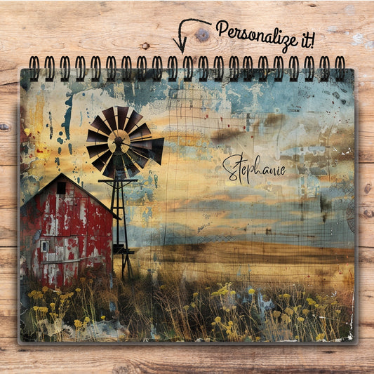 Custom Desktop Rustic Windmill Flip Pad