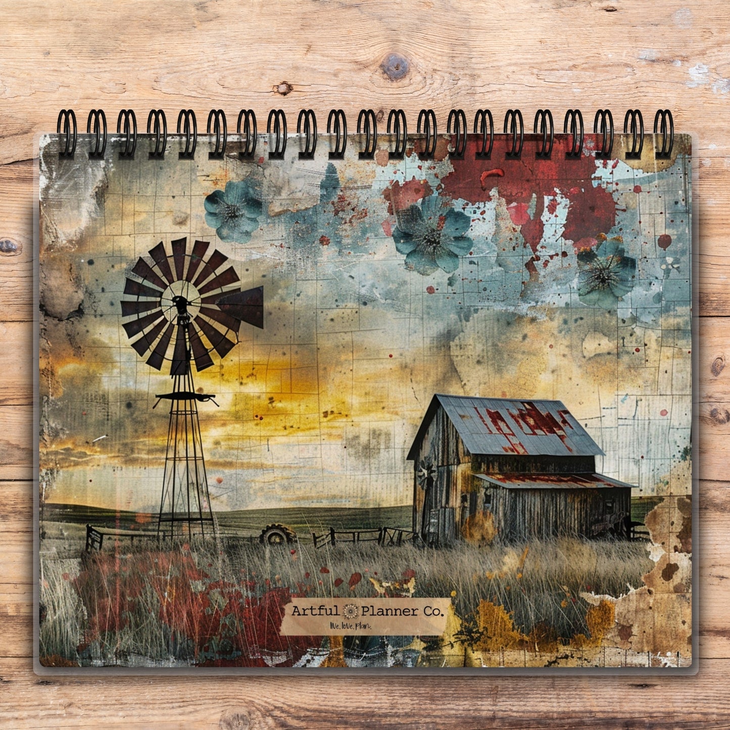 Custom Desktop Rustic Windmill Flip Pad